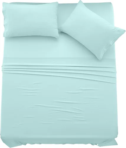Vista 297 de LUX Décor - Juego de sábanas Twin de microfibra ultrasuave de 3 piezas con sábana encimera, sábana bajera de 16 pulgadas de profundidad y funda