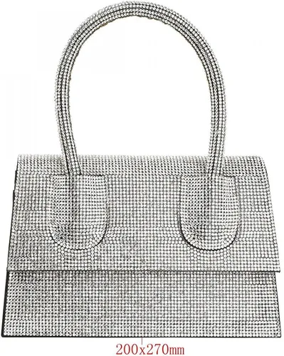Vista 6 de Bolsos de mano con asa superior para mujer, elegante y elegante, con cuentas brillantes, bolso de mano, bolso cruzado de cadena para noche, fiesta