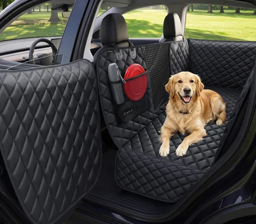 Vista 8 de URPOWER Funda de asiento de coche para perro, hamaca impermeable para Todo negro