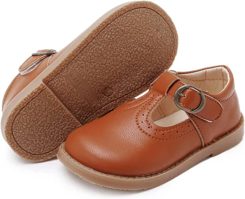 Vista 5 de SOFMUO Zapatos Mary Jane para niña pequeña, zapatos de ballet con lazo para niñas, fiesta, escuela, boda, uniforme de princesa, zapatos de vestir