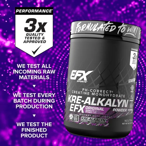 Vista 7 de EFX Sports Kre-Alkalyn EFX Powder Suplemento en polvo de monohidrato de creatina con pH correcto Fuerza, crecimiento muscular y rendimiento