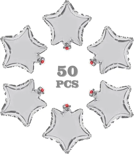 Vista 10 de Globos de estrella, 50 globos de aluminio dorados en forma de estrella de 10 pulgadas para fiesta de cumpleaños, ceremonia de graduación, boda
