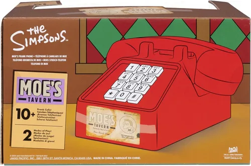 Vista 7 de Disney El teléfono de broma de los Simpsons Moe, cuenta con el icónico teléfono de la taberna de Moe, más de 10 llamadas de broma y frases