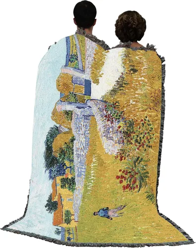 Vista 3 de Pure Country Weavers Manta Farmhouse in Provence de Vincent Van Gogh, tapiz de regalo de bellas artes, tejida de algodón, fabricada en los Estados
