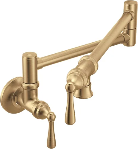 Vista 10 de Moen S664 Llenador de Ollas Tradicional de Montaje en Pared con Brazo Oscilante Plegable para Cocina, Cromado