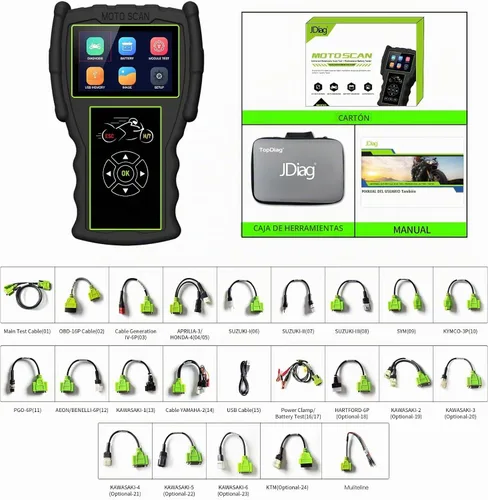 Vista 4 de Original TopDiag M100 Pro - Escáner de motocicleta profesional, herramienta de diagnóstico para motocicleta (versión completa)