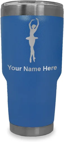 Vista 15 de LaserGram Vaso aislado al vacío de 20 onzas, bailarina de ballet, grabado personalizado incluido (negro)