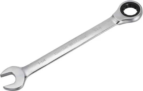 Vista 9 de uxcell Llave combinada de carraca de 1 pulgada SAE de 72 dientes y 12 puntos, llave de caja abierta de trinquete, herramientas Cr-V Ratchet Box