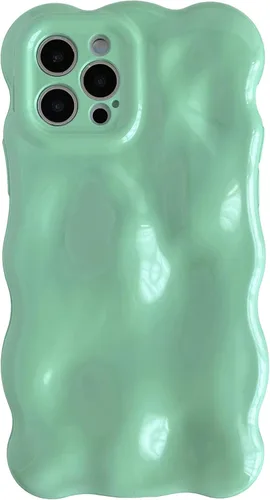 Vista 14 de Caseative Patrón de ondas onduladas de agua, color caramelo, suave, compatible con iPhone (azul, iPhone 12 Pro)