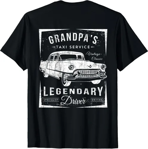 Vista 2 de Grandpa's Taxi Service Camiseta, Negro, S