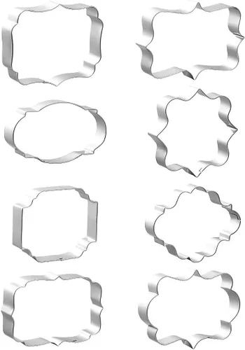 Vista 7 de Comais Juego de cortadores de galletas con forma de marco de placa de lujo