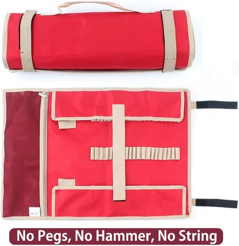 Vista 4 de TINTON LIFE® Bolsa de almacenamiento de clavos y martillos de alta resistencia, estacas Oxford, estacas, estacas, bolsa de soporte, no incluidas