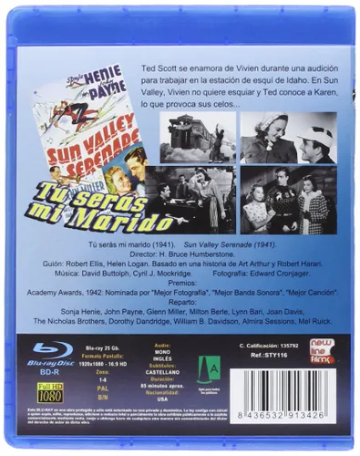 Vista 2 de Sun Valley Serenade (1941) Blu-Ray, Reg.ABC Import - Spain