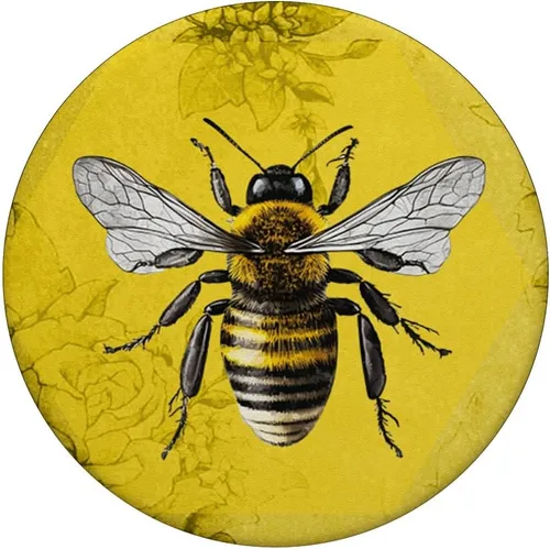 Vista 3 de Flor Amarilla Abejorro Abejorro Abejorro Miel Apicultor Abeja PopSockets Estándar PopGrip