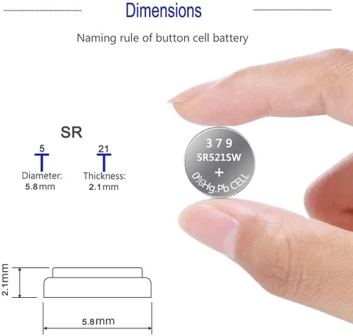 Vista 2 de UOGTNON Batería de reloj 379 SR521SW V379 de 1.5 V (10 unidades)
