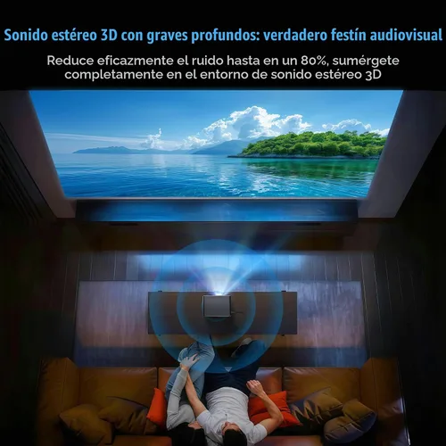 Vista 7 de [Netflix oficialmente y aplicaciones integradas] Mini proyector con WiFi y proyector Bluetooth HD 1080P, 1200 ANSI, proyector de video automático