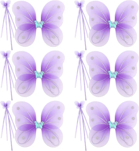 Vista 9 de kilofly Juego de 6 juegos de disfraz de princesa mariposa ángel juego de rol 4