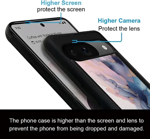 Vista 1124 de Compatible con Google Pixel 4A 5G Mobile Case Creative Acrylic Panel trasero Silicona Protección Grip especialmente diseñado para Google Pixel 4A 5G