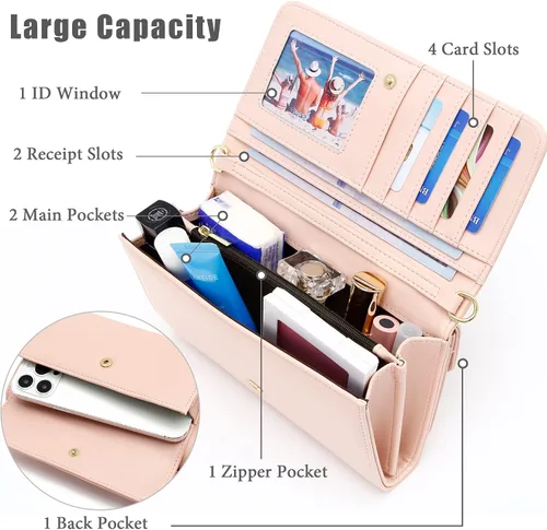 Vista 3 de GEEAD Bolsos cruzados pequeños de moda para mujer con ranuras para tarjetas, cuero sintético para mujer