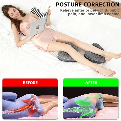 Vista 3 de Almohada de rodilla para dormir de lado, almohadas de alineación para dormir de lado, almohada de piernas de espuma viscoelástica con almohada