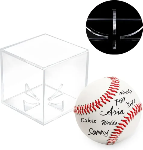 Vista 4 de Paquete de 12 vitrinas acrílicas de béisbol, estuche de béisbol para exhibición, cubo de exhibición de béisbol protegido contra los rayos UV