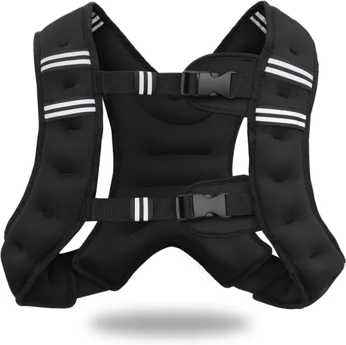 Vista 10 de VIVITORY Chaleco con peso, equipo de entrenamiento, chaleco de peso corporal de 11 libras/18 libras para hombres, mujeres, entrenamiento de fuerza