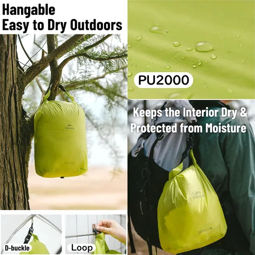 Vista 5 de windhike Naturehike - Bolsas secas ultraligeras con válvula de aire al vacío, bolsa impermeable enrollable para almacenamiento de compresión