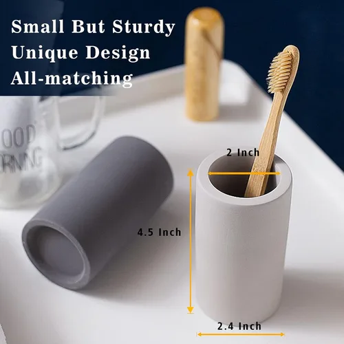 Vista 6 de Soporte de cepillo de dientes beige para baño, absorción de agua, secado rápido, diatomita, soportes para cepillos de dientes eléctricos, pasta