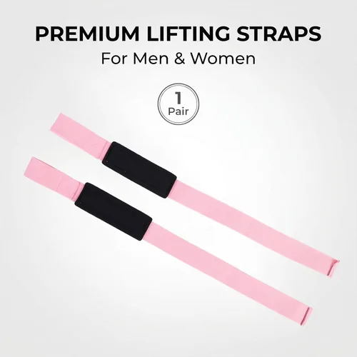 Vista 2 de Lifting Straps for Weightlifting, 23.5" Polyester Cotton Gym Grips with Sponge Padded Wrist Support, Heavy Duty Straps for Deadlifts Powerlifting