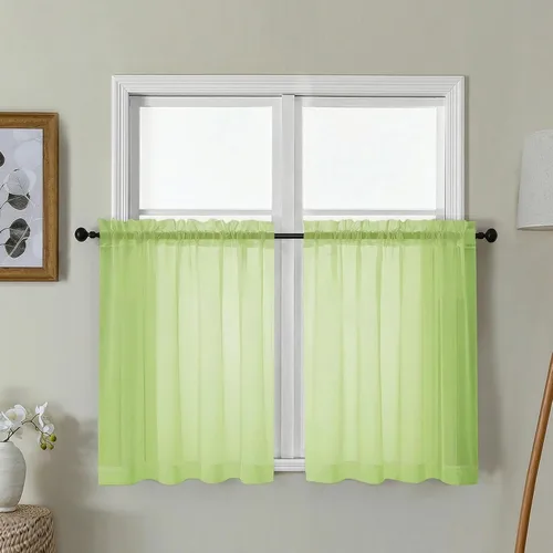 Vista 88 de Gwine Cortinas transparentes negras de 108 pulgadas de largo Negro