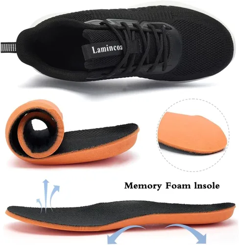 Vista 4 de Lamincoa - Zapatos deportivos para mujer, ligeros, cómodos, informales, de espuma viscoelástica, para caminar, gimnasio, correr, trabajar