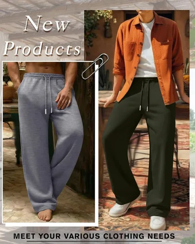 Vista 6 de August Alley Paquete de 4 pantalones deportivos para hombre, grandes y altos, delgados, atléticos, con parte inferior abierta, con cordón y bolsillos