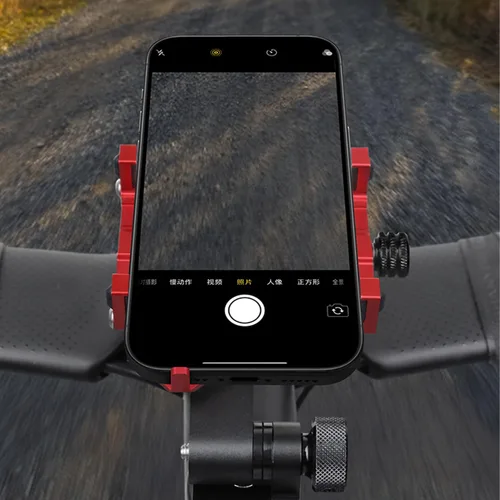 Vista 6 de Soporte de Teléfono para Tija de Bicicleta, Soporte de Aluminio para Teléfono Celular de Bicicleta Compatible con Horquilla de 1-1/8" 28.6mm