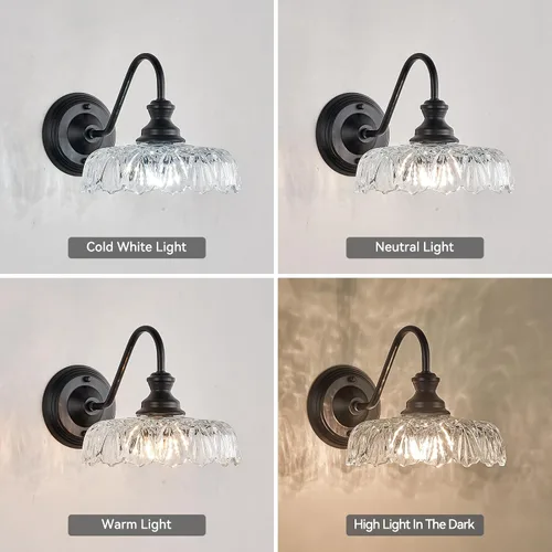Vista 8 de HDDFL Aplique de pared moderno lámpara de mesita de noche lámpara de pared negra mate accesorios de iluminación para recámara accesorios