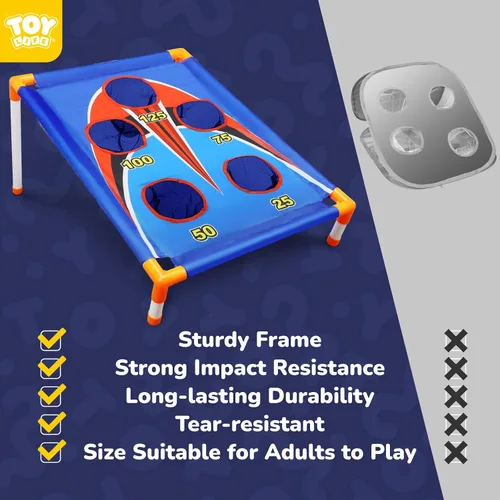 Vista 6 de TOY Life Bean Bags Toss Carnival Games, Cornhole, Outdoor Toys for Kids Ages 4-8, Backyard Game Sports & Outdoor Play, Outside Toys for Ages 5-7