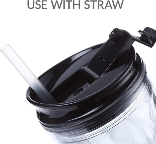 Vista 6 de Vaso para batido de cristal con cierre y bloqueo para bebidas frías y calientes Cupture, de 22 oz, Negro diamond