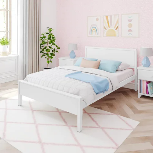 Vista 8 de Max & Lily Cama Full, Marco de Cama Full de Madera Maciza con Cabecera de Panel, Cama Full para Niños con Soporte de Listones de Madera, No Necesita
