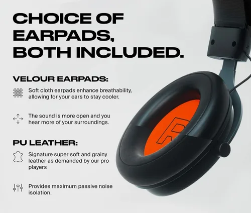 Vista 4 de Fnatic React+ - Auriculares para juegos electrónicos con controladores de 2.087in, sonido envolvente preciso 7.1 y tarjeta de sonido USB avanzada