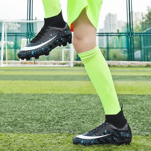 Vista 9 de Zapatos de fútbol para hombre, zapatos de fútbol de suelo sólido, zapatos deportivos ligeros para correr, césped al aire libre, cómodos