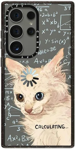 Vista 109 de CASETiFY Funda de impacto para Galaxy S22+ - Adhesivo Aries Moross, color negro transparente