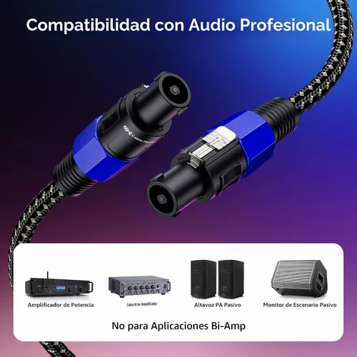 Vista 3 de Cable Matters Cable de altavoz trenzado prémium de 12 AWG, 3 pies