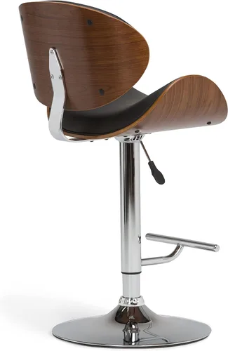 Vista 8 de SIMPLIHOME Marana - Taburete de bar giratorio ajustable, altura del asiento de 37 a 45 pulgadas, taburete tapizado en piel sintética vegana negra