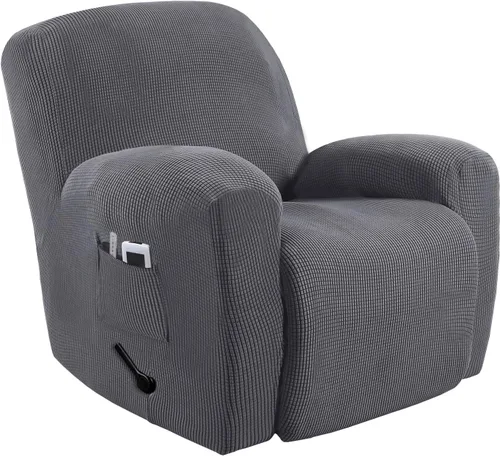 Vista 18 de MeilleMaison Funda elástica para silla reclinable, funda para sofá de 1 pieza con parte inferior elástica, lavable, protector de muebles Negro