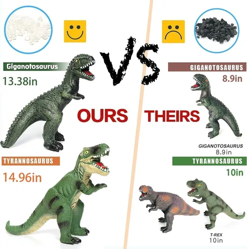 Vista 2 de Gzsbaby 6 juguetes de dinosaurio jumbo para niños de 3 a 5 años y niños pequeños, juguetes de dinosaurio grandes y suaves para los amantes – regalos