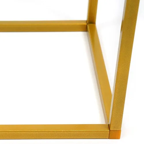 Vista 8 de 2 piezas de oro para boda soporte de flores geométricas de metal para decoración del hogar, estante rectangular de exhibición de flores, mesa