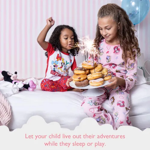 Vista 2 de Disney Conjunto de 2 piezas para niña, pijama de princesa, suave y lindo para niños