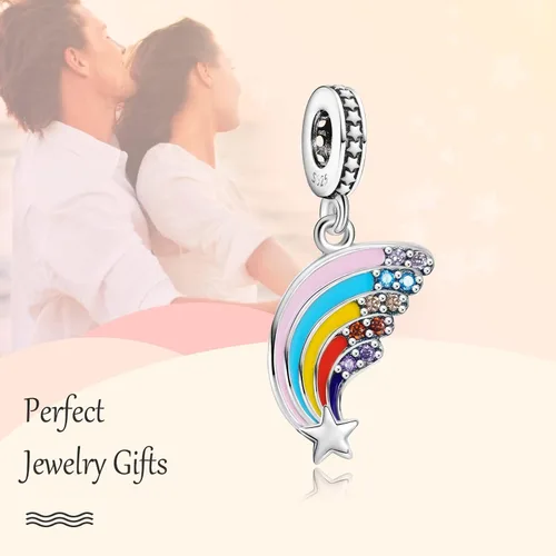 Vista 3 de Annmors Dijes familiares de joyería para mujer, plata de ley 925, colgante con circonita cúbica, cuentas de joyería para niñas, regalos de bricolaje
