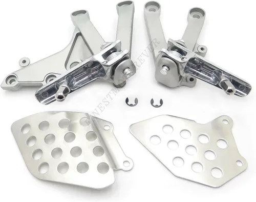 Vista 6 de Soporte de clavijas de pie delantero plateado compatible con Cbr600Rr Rr 2007-2014 [P/N: MT390-018-POLISH]