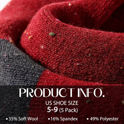 Vista 4 de Clothirily Wool Socks for Women, Thick Knit Winter Warm Boot Wool Socks