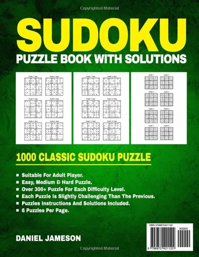 Vista 2 de 2024 Sudoku Puzzle Book For Adults and Seniors 1000 Easy to Hard Puzzles with Solutions